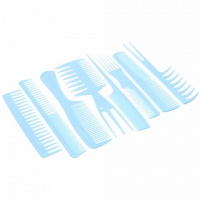 Набор расчесок 8шт, пластик "Beauty - Mix", цвет голубой, размер упак. 7,5*23см 663-037
