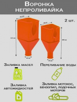 Воронка 2 шт набор/ непроливайка, пластик (4,5х10/5х12см) 903