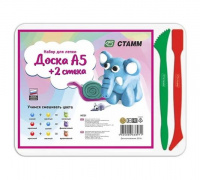 Доска для лепки СТАММ, А5+2 стека, пластиковая, белая НЛ21