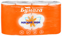 БУМАГА туал. МЯГКИЙ ЗНАК Белая 2сл.8 шт  /С102 