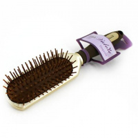 Di Valore Расческа массажная с пластиковыми зубьями/прямоугольная/серия"Elegante"/ комб.золото/длина 23,5см/301-155#5