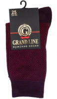 Носки мужские GRAND LINE (М-152, точки) в асс (бордовый, графит, джинс, т.синий, черный) р. 25