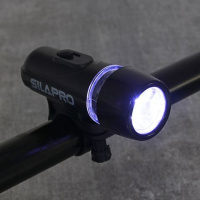 Фонарь велосипедный передний 2 режима, 5 LED,  4xААА, 10х3х6.5см, пластик SILAPRO 195-018