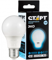 Лампа светодиодная Е27 A60/10W/4000K СТАРТ ECO груша /2692  