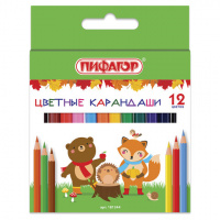Карандаши 12 цв ПИФАГОР "МАЛЫШИ-КАРАНДАШИ", укороченные заточенные, 181344