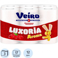 БУМАГА туал. ЛИНИЯ ВЕЙРО 3сл.12 шт Luxoria Арома