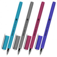Ручка шариковая синяя, 0,7мм, BRAUBERG SOFT TOUCH STICK "METALLIC"  мягкое покрытие, ассорти, 143699