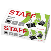 Зажим д/бум. 19мм, 12шт.,STAFF "EVERYDAY" 224606