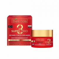 BIELENDA SUPER TRIO RETINOL+VIT C+KOLAGEN Интенсивно увлаж-щий крем п/морщин 40+ день/ночь 50мл /9997