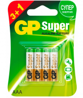 Батарейка  GP  Super Alkaline LR03/ААА/мизин-4BL  (цена за блистер)   0058/ 5859