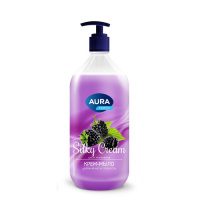 Ж/МЫЛО АУРА Шелк и ежевика Silky Cream 1 литр Курок