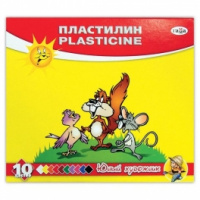 Пластилин 10 цв.,  Гамма ЮНЫЙ ХУДОЖНИК NEW  со стеком, карт. уп., 140 г. 280044       