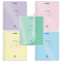 Тетрадь  18л. клетка BRAUBERG Smart Cover, АССОРТИ обложка пластик (прозрачный) 405030