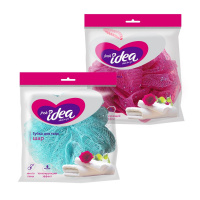 Мочалка Шарик Fresh idea (ДВОЙНАЯ нейлоновая сетка, УВЕЛИЧЕННЫЙ ВЕС 40 грамм), 1шт +