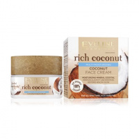 ЭВЕЛИНА RICH COCONUT Интенсивно увлажняющий кокосовый крем для лица для всех типов кожи, в том числе чувствительной 50мл 