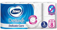 БУМАГА туал. Зева  Deluxe Белая 3сл.8шт  
