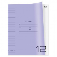 Тетрадь  12л. линия BG "UniTone. Neon", пластиковая обложка, неон сиреневый Т5ск12_пл 08905