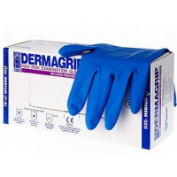 ПЕРЧАТКИ резин.Dermagrip M синие (в короб.) 25 пар/ЦЕНА ЗА КОРОБКУ