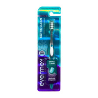 Зубная щетка EVERMEX Extra Clean жесткая черная 1шт