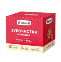 Зубочистки Komfi бамбуковые в инд. полипропиленовой упаковке 500 шт