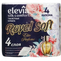 Бумага туал.Elevia perfume 4слоя, 4 рулона