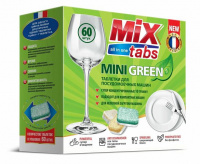 MIX TABS ALL IN ONE Таблетки для посудомоечных машин "MINI GREEN", 60 шт