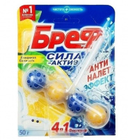 БРЕФ Подвесной блок для унитаза Сила-Актив "Лимонная свежесть 4 в1" 1 шт