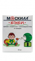 КОМПЛЕКТ МОСКИЛЛ БЭБИ: ФЛАКОН С ЖИДКОСТЬЮ от комаров 30 мл. + ЭЛЕКТРОФУМИГАТОР.  071-053