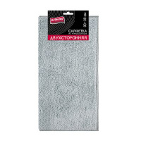Салфетка Avikomp микрофибра 30*30см ДВУХСТОРОННЯЯ: для стекол и зеркал + универсальная ГРАФИТ серая/41919