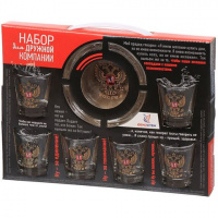 Набор Подарочный 7пр."Орел" (пепельница+6 стопок) 1210-Д /9404