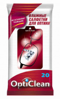 Влажные салфетки чистящие OPTICLEAN для Оптики,очков 20 шт