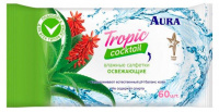 Влажные салфетки  60шт АУРА Тропик  Коктейль   АКЦИЯ!!