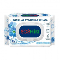COSHIM Влажная туалетная бумага с клапаном 80 шт  