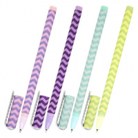 Ручка шариковая синяя, 0,7мм BRAUBERG SOFT TOUCH STICK "GEOMETRIC", мягкое покрытие, корпус ассорти, 143701 акция!