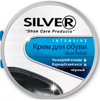SILVER (Сильвер) / Крем для обуви из гладкой кожи, черный, жестяная банка, 50мл