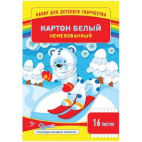 Картон   белый 16л A4, немелованный ArtSpac в папке Нкн16б_6962 / 220683