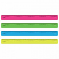 Линейка 50см пластиковая,  "Neon", непрозрачная, неон. ассорти, ЛН-31443
