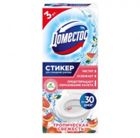 Доместос Стикер для очищения унитаза "Тропическая свежесть" антиналет 3 шт 