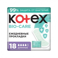 КОТЕКС Ежедневные Bio-Care Длинные 18 шт										