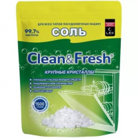 CLEAN&Fresh Соль для посудомоечных машин дой-пак 1,5 кг 