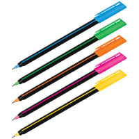 Ручка шариковая синяя, 0,7мм, Luxor "Stick Soft Touch", корпус ассорти 19700/50BX
