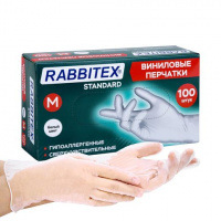 Перчатки Виниловые однораз RABBITEX р. М (цена за упаковку 100 шт.) 702164