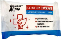 Влажные салфетки  15шт Домашний Сундук АНТИБАКТЕРИАЛЬНЫЕ ДС-209