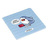 Записная книжка 170*170 мм 40л. на скрепке MESHU "Shark deadline", soft-touch ламинация, выборочный УФ-лак, блок без линовки, 80г/м2 MS_53371