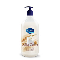 Ж/МЫЛО АУРА Шелк и рисовое молочко Silky Cream 1 литр Курок