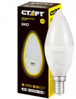 Лампа светодиодная Е14 C37/10W/2700K СТАРТ  свеча  ТЕПЛЫЙ  2876