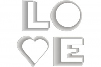 Форма кулинарная для выпечки и нарезки теста Набор  форм "LOVE". 4 шт. DA8-220 /6274