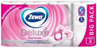 БУМАГА туал. Зева  Deluxe Орхидея 3сл.8шт