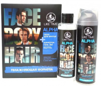 LIKE TIME Набор «ALPHA» (шампунь-гель для душа 3в1 250 мл+пена для бритья 180 мл)