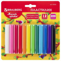 Пластилин 12 цв., BRAUBERG 200г, ВЫСШЕЕ КАЧЕСТВО, блистер, 103350